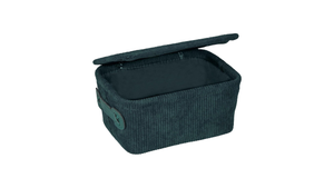 Wenko Anela bath basket with lid, dark green