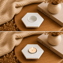 Modern Hexagonal Matte Iron Candle Holder
