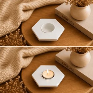 Modern Hexagonal Matte Iron Candle Holder