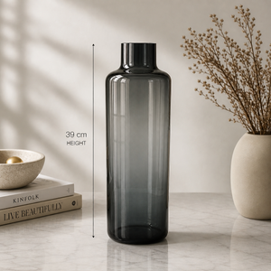 Salt & Pepper Smoked Grey Glass Vase