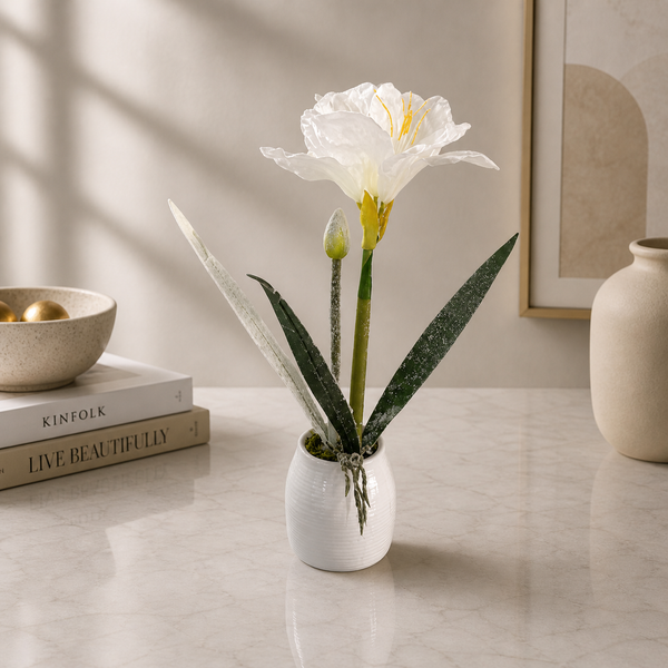 Migros Ceramic Vase with Elegant Textured White Décor - 3 models