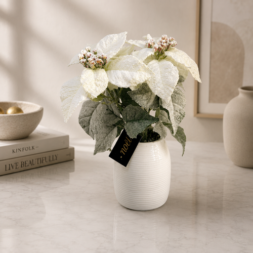 Migros Ceramic Vase with Elegant Textured White Décor - 3 models