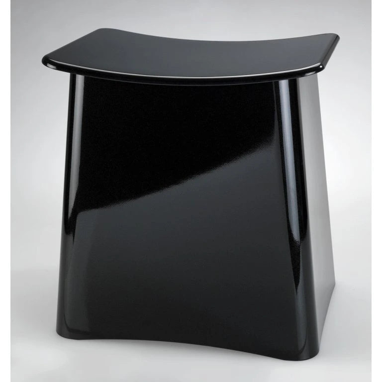 Wenko PLUS Bathroom Stool & Laundry Collector – 2-in-1 Black Storage Pouf