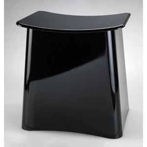 Wenko PLUS Bathroom Stool & Laundry Collector – 2-in-1 Black Storage Pouf