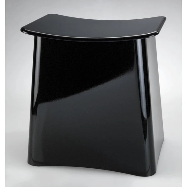 Wenko PLUS Bathroom Stool & Laundry Collector – 2-in-1 Black Storage Pouf