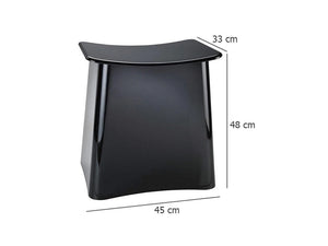 Wenko PLUS Bathroom Stool & Laundry Collector – 2-in-1 Black Storage Pouf