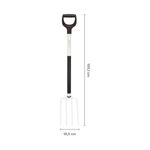 Curved Light Gardening White Fork by Fiskars