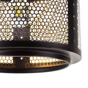 Nino Germany VITO Cage Pendant Light – Industrial Black & Gold Hexagonal Hanging Lamp