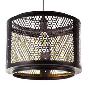 Nino Germany VITO Cage Pendant Light – Industrial Black & Gold Hexagonal Hanging Lamp