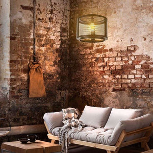 Nino Germany VITO Cage Pendant Light – Industrial Black & Gold Hexagonal Hanging Lamp