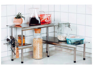 Wenko MASSIVO TRIO kitchen shelf, 3 tiers, stainless steel