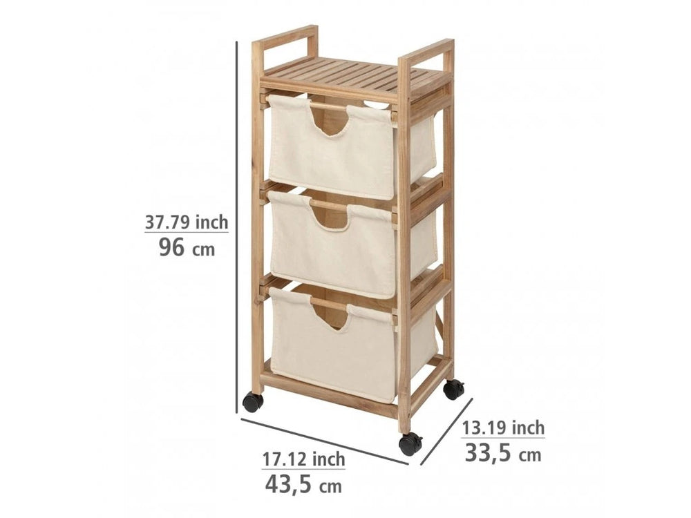 WENKO Acina FSC Acacia Wood Bathroom Shelf – 3-Tier Sustainable Storage Rack