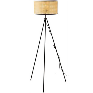 Nino Germany Lu Vintage Rattan Weave Tripod Floor Lamp
