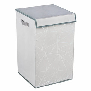 Wenko Sam Grey Rectangular Laundry Basket – Velour-Touch Hamper with Lid Intro