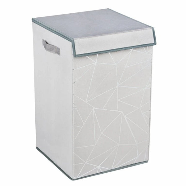 Wenko Sam Grey Rectangular Laundry Basket – Velour-Touch Hamper with Lid Intro