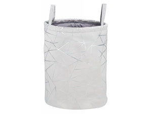 Wenko Samira Gray Laundry Collector – Elegant Velour Touch Fabric Basket