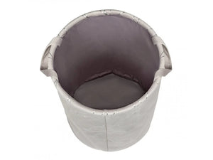 Wenko Samira Gray Laundry Collector – Elegant Velour Touch Fabric Basket