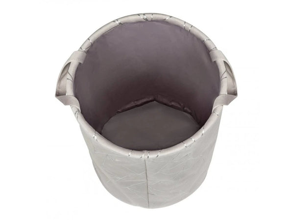 Wenko Samira Gray Laundry Collector – Elegant Velour Touch Fabric Basket