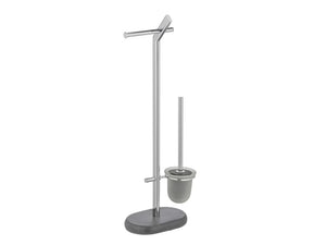 Wenko Puro Freestanding Toilet Set – 2-in-1 Paper Holder & Brush Stand