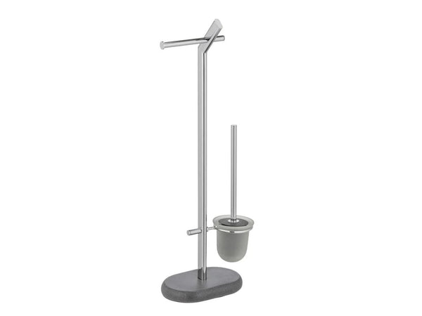 Wenko Puro Freestanding Toilet Set – 2-in-1 Paper Holder & Brush Stand