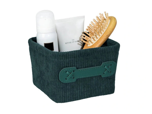 Wenko Anela mini square bath basket, dark green