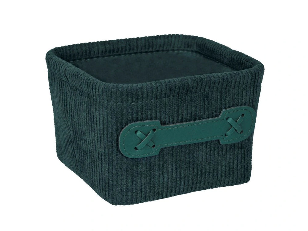 Wenko Anela mini square bath basket, dark green
