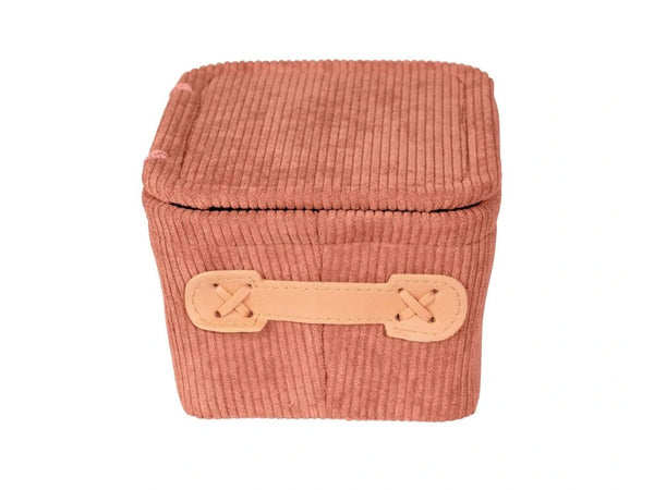Wenko Anela bathroom basket with lid, old pink