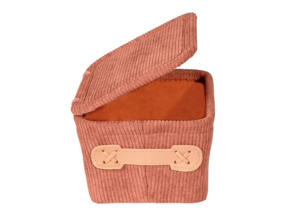 Wenko Anela bathroom basket with lid, old pink