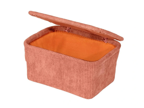 Wenko Anela bathroom basket with lid, old pink