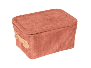 Wenko Anela bathroom basket with lid, old pink
