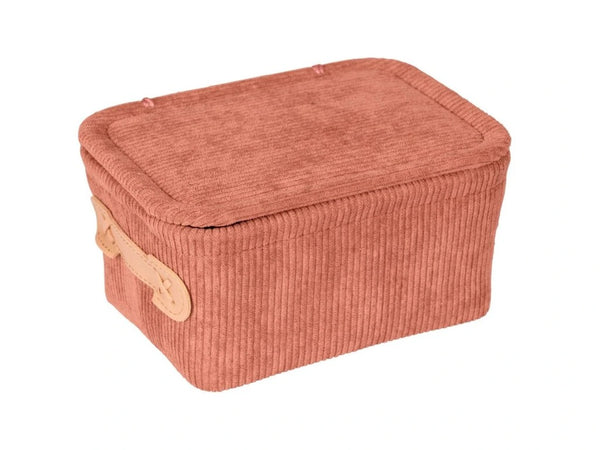 Wenko Anela bathroom basket with lid, old pink