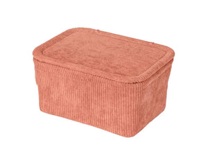 Wenko Anela bathroom basket with lid, old pink