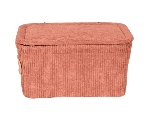 Wenko Anela bathroom basket with lid, old pink