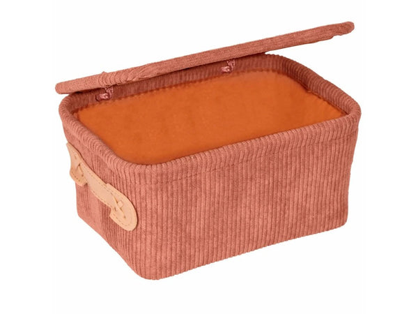 Wenko Anela bathroom basket with lid, old pink