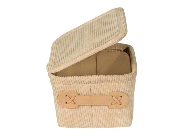 Wenko Anela bathroom basket with lid, beige