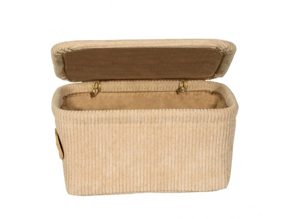 Wenko Anela bathroom basket with lid, beige