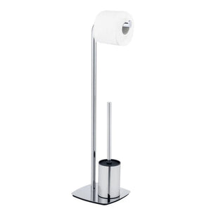 Wenko Freestanding Toilet Iria Set – Chrome Paper Holder & Silicone Brush