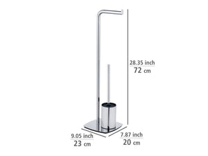 Wenko Freestanding Toilet Iria Set – Chrome Paper Holder & Silicone Brush