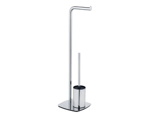 Wenko Freestanding Toilet Iria Set – Chrome Paper Holder & Silicone Brush