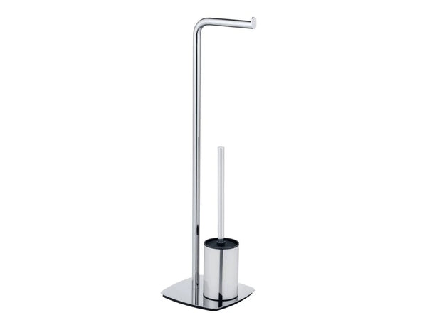 Wenko Freestanding Toilet Iria Set – Chrome Paper Holder & Silicone Brush