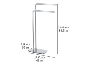 Wenko Iria Standing Towel Rack – Glossy Chrome 2-Bar Clothes Organizer Intro
