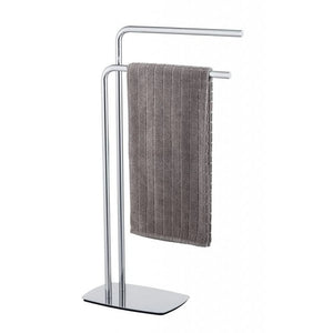 Wenko Iria Standing Towel Rack – Glossy Chrome 2-Bar Clothes Organizer Intro