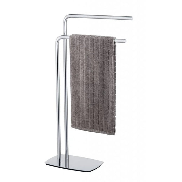 Wenko Iria Standing Towel Rack – Glossy Chrome 2-Bar Clothes Organizer Intro
