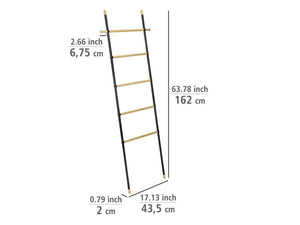 Wenko Loft Towel Ladder – Industrial Black Steel & Bamboo Rack with Hooks