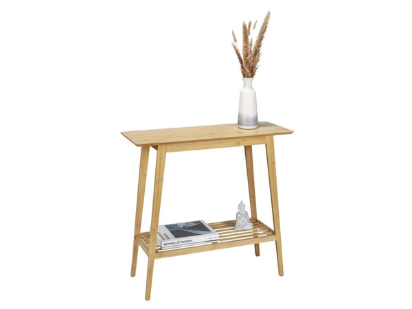 Wenko Sustainable Bamboo Console Table – Compact Multi-Purpose Furniture & Shelving