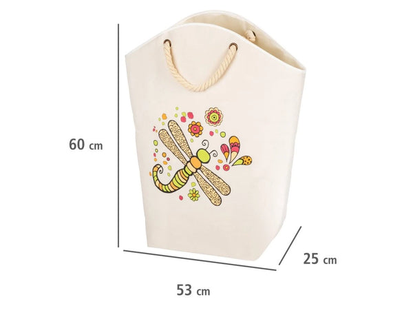 Wenko Rollin'Art Dragonfly Laundry Collector - Fabric Hamper with Rope Handles