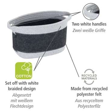 Wenko Felt basket Bea dark grey M