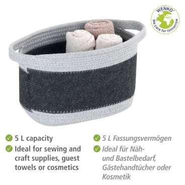Wenko Felt basket Bea dark grey M