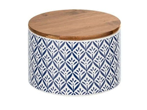 Wenko Ceramic Box with Blue & White Mediterranean Pattern