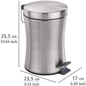 Wenko Pieno 3L Stainless Steel Pedal Trash Bin